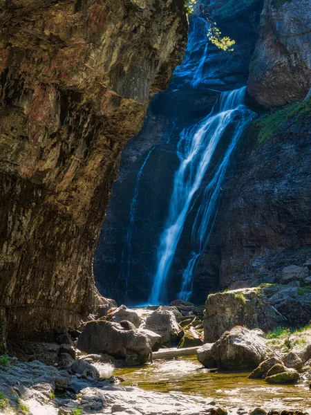 Blick Auf Den Wasserfall Del Estrecho Bei Ordesa — Stockfoto