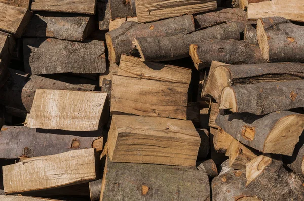 Textura Hintergrund Naturbelassenes Holz Geschnittenes Brennholz — Stockfoto