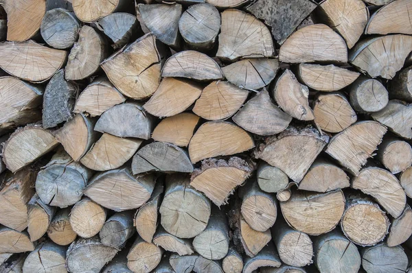 Textura Hintergrund Naturbelassenes Holz Geschnittenes Brennholz — Stockfoto