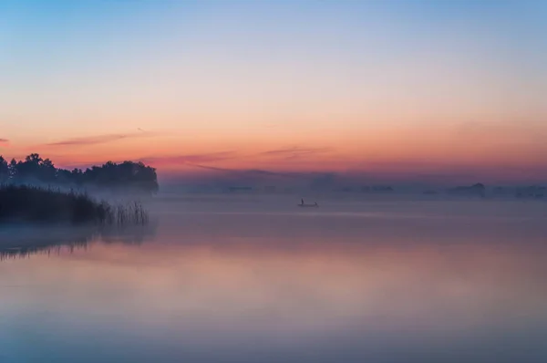 Prachtige Zonsopgang Het Meer Poolse Zonsopgang Stockfoto