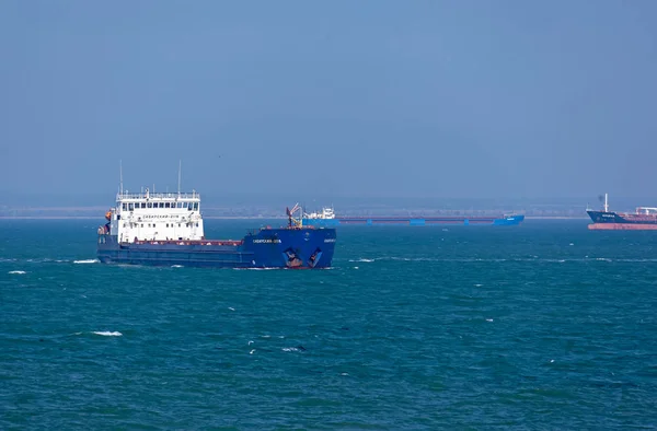 Schepen Varen Zee Staan Haven — Stockfoto