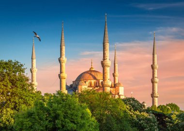 Sultanahmet Camii (Sultanahmet Camii) işareti ve Istanbul 'un sembolü olduğunu