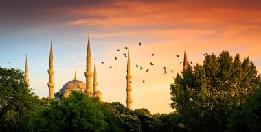 Sultanahmet Camii (Sultanahmet Camii) işareti ve Istanbul 'un sembolü olduğunu