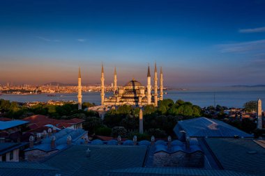 Mavi Camii (Sultanahmet Camii), Boğaziçi ve Anadolu Yakası manzarası, Istanbul, Türkiye