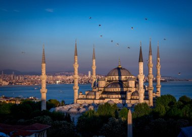 Mavi Camii (Sultanahmet Camii), Boğaziçi ve Anadolu Yakası manzarası, Istanbul, Türkiye
