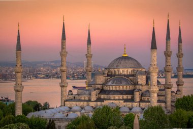 Mavi Camii (Sultanahmet Camii), Boğaziçi ve Anadolu Yakası manzarası, Istanbul, Türkiye