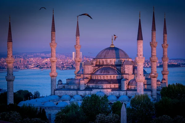 Blue Mosque Sultanahmet Camii Bosporus Asian Side Skyline Istanbul Turkey — Stock Photo, Image