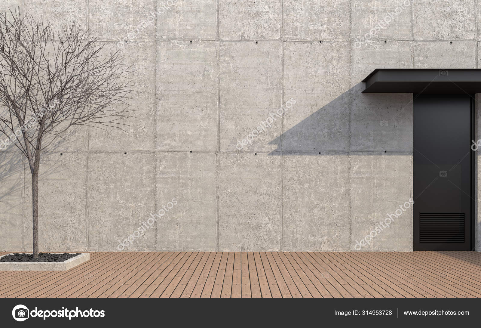 Vacio Loft Pared Exterior Render Hay Piso Madera Pulido Pared — Foto de  stock #314953728 © onzon, image size:1600x1090