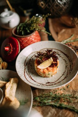 geleneksel Moğol gıda dekor ile