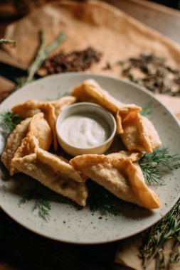 geleneksel Moğol gıda dekor ile