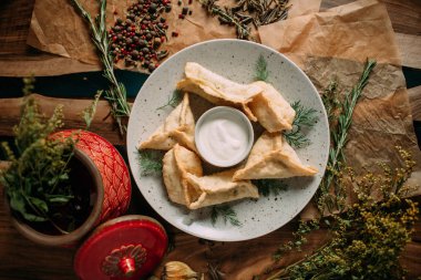 Masasına Moğol geleneksel yemek 