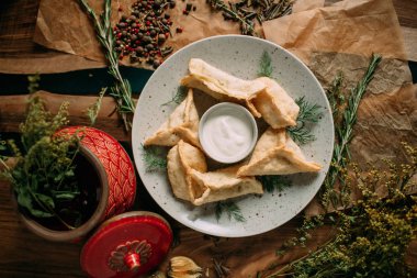 Masasına Moğol geleneksel yemek 