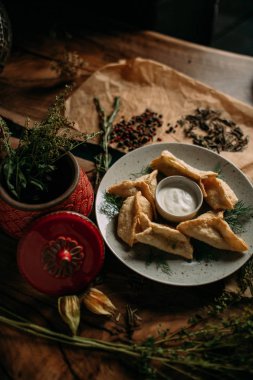 Masasına Moğol geleneksel yemek 