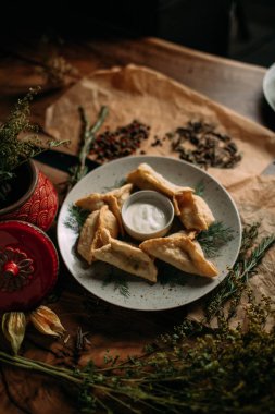 Masasına Moğol geleneksel yemek 