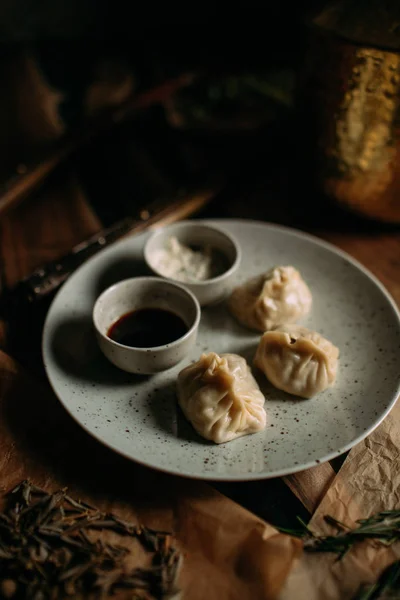 Mongolian traditional food on table