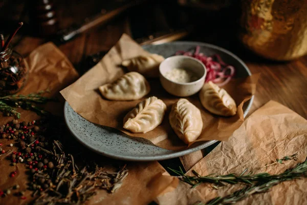 Mongolian traditional food on table