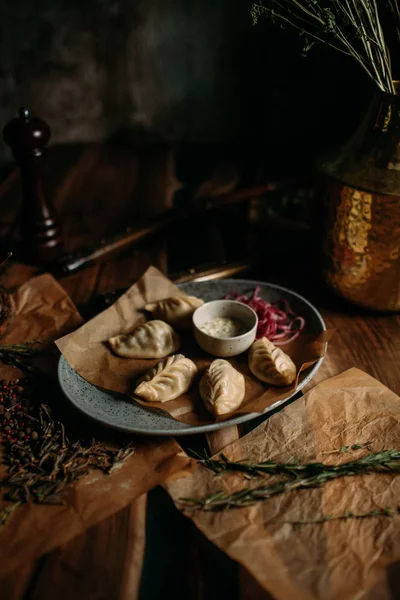 Mongolian traditional food on table