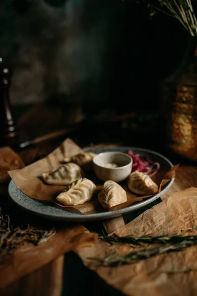 Mongolian traditional food on table