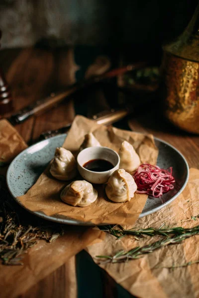 Mongolian traditional food on table