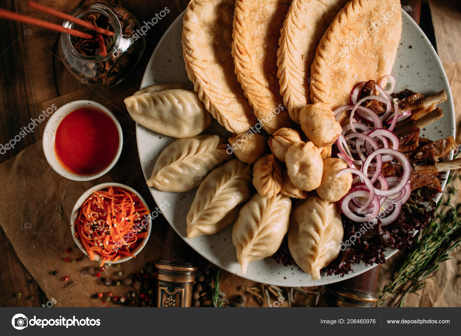 Mongolian Food Traditional Table Stock Photo by ©KatyaZork 206460976