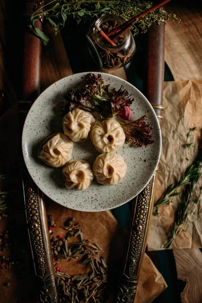 Mongolski Tradycyjne Potrawy Stół — Zdjęcie stockowe