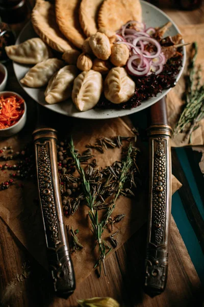 Монгольська Їжі Традиційні Стіл — стокове фото