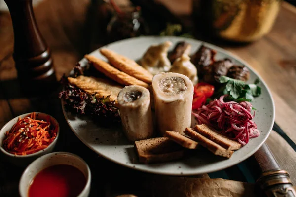 Mongolian traditional food in table