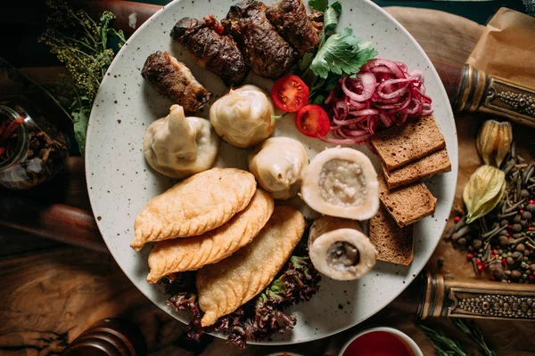 Mongolian Traditional Food Table — Stock Photo, Image