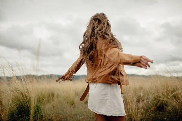 Girl Boho Style — Stock Photo, Image