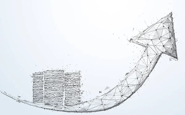 Nyíl Érmék Növekedés Diagram Üzleti Siker Koncepciója Elvont Formában Vonalak — Stock Vector