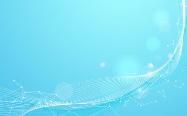 Soyut Mavi dalgalı çizgiler bağlantı. Fütüristik ve teknoloji kavramı