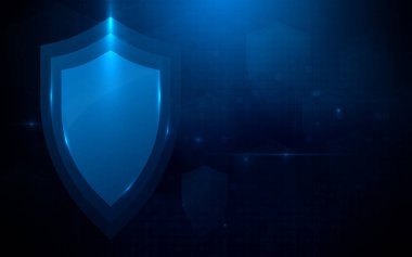 Koruma kalkanı ve teknoloji veri güvenliği kavramı arka plan