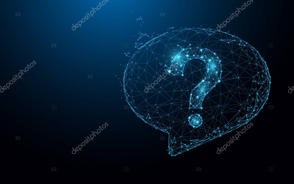 Question mark icon form lines, triangles and particle style design. Illustration vector