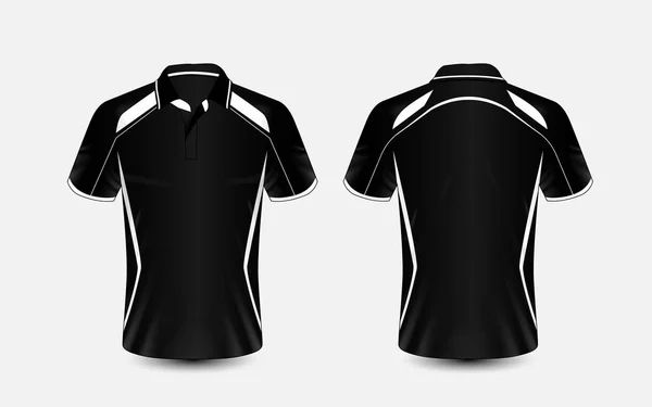 Modelo Design Shirt Preto Branco Layout — Vetor de Stock