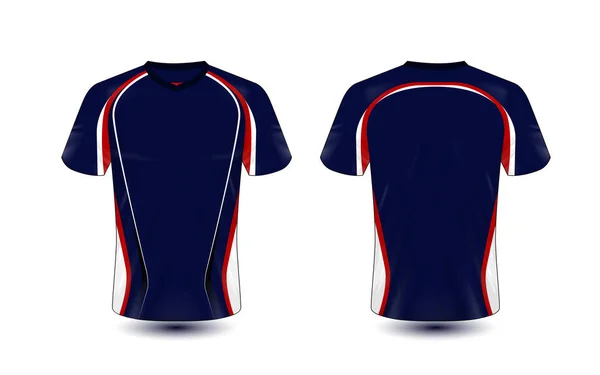Plantilla Diseño Camiseta Sport Diseño Azul Rojo — Archivo Imágenes Vectoriales