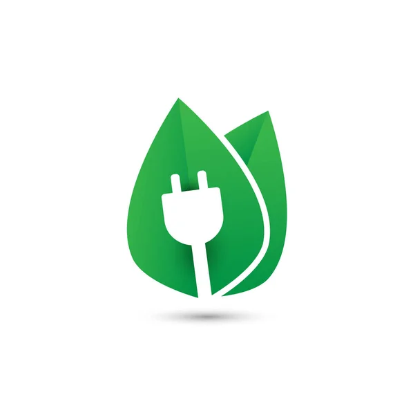 Πράσινη Πρίζα Ρεύματος Εικονίδιο Ενέργεια Έννοιας Οικολογικό — Διανυσματικό Αρχείο
