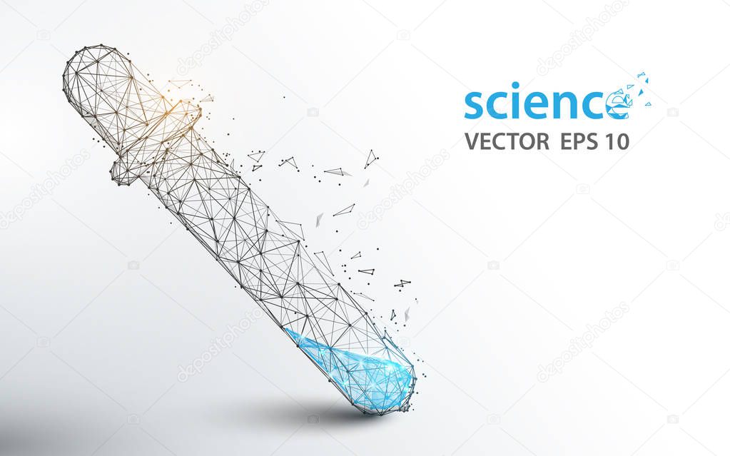 Science laboratory test tubes form lines  and particle style design. Illustration vector