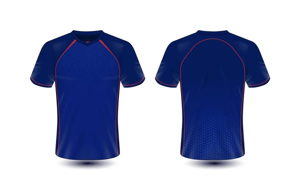 Modèle Conception Shirt Sport Bleu Rouge — Image vectorielle