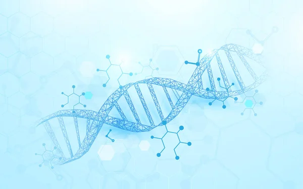 와이어 프레임 Dna 부드러운 파란색 배경에 — 스톡 벡터