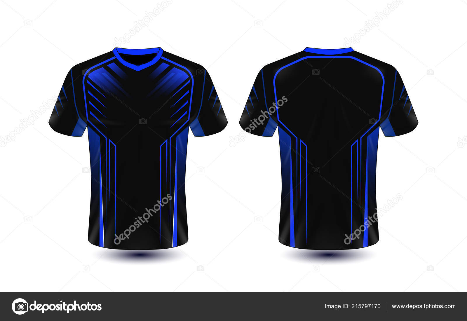 Soccer Jersey Templateblue And Black Layout Sport Tshirt Design