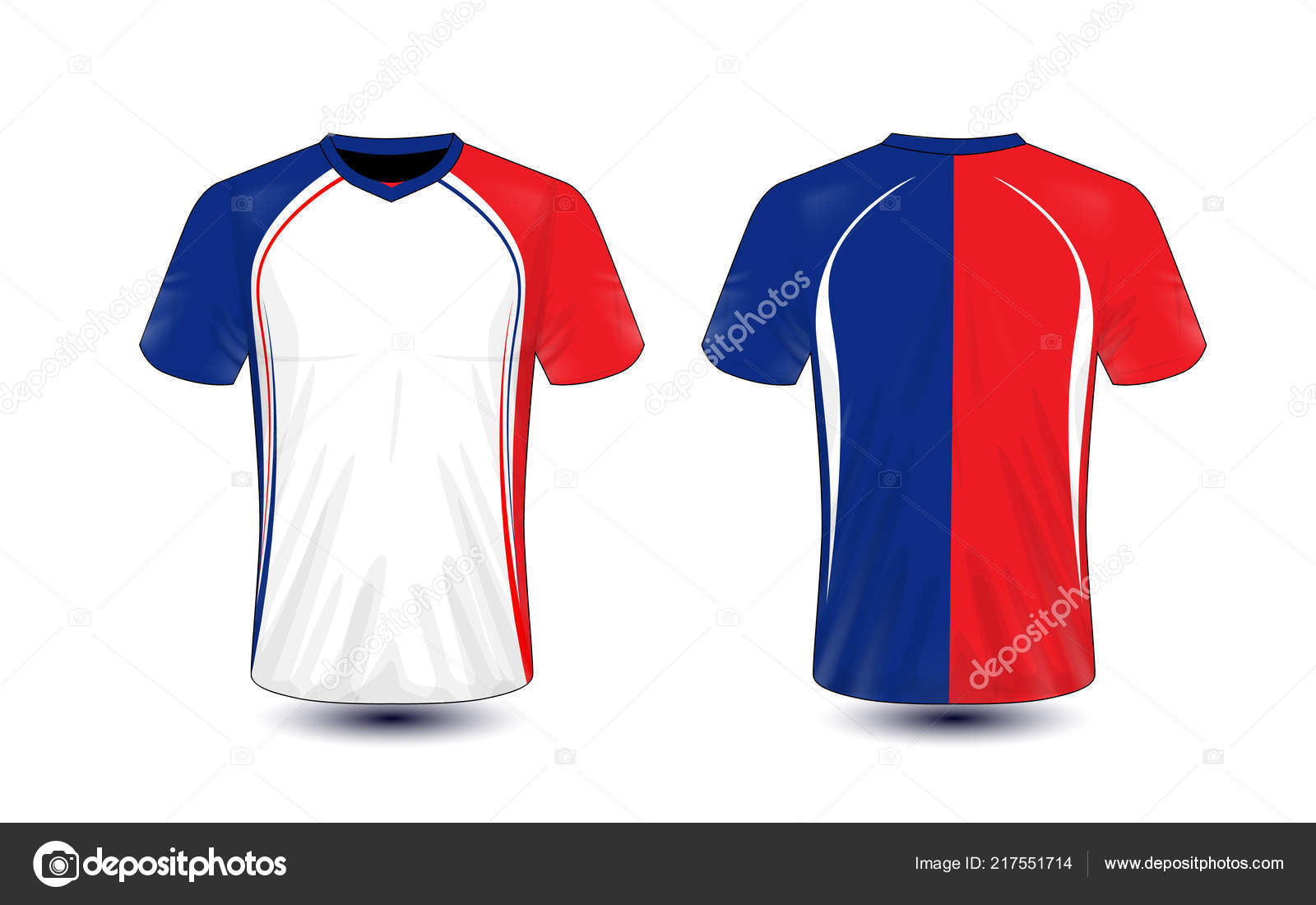 Camiseta azul y blanca sale