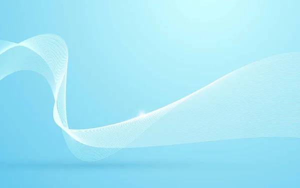 Abstrait Bleu Blanc Ondulé Lumière Fond Numérique — Image vectorielle