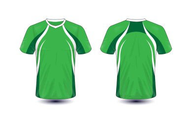 Yeşil ve beyaz düzeni e-spor t-shirt tasarım şablonu