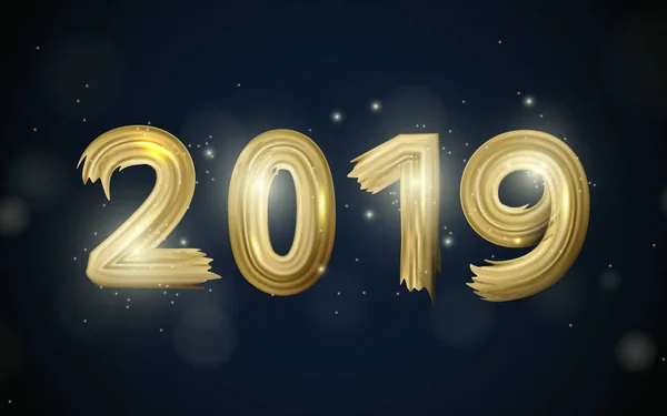 Ευτυχισμένο Νέο Έτος 2019 Φόντο Εικονογράφηση Διάνυσμα — Διανυσματικό Αρχείο