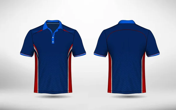 Modèle Conception Shirt Sport Bleu Rouge Blanc — Image vectorielle