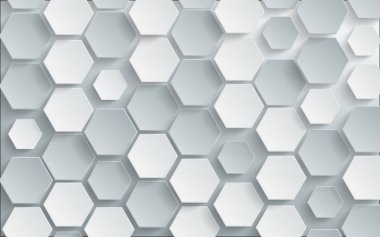 Soyut Beyaz altıgen arka plan. vektör tasarımı