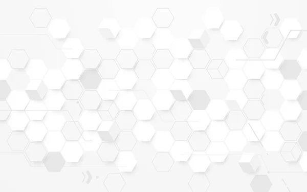 Abstract White Hexagon Geometric Background Vector Design — Stock Vector