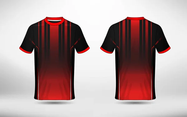 Svart Och Röd Sport Shirt Design Layoutmall — Stock vektor