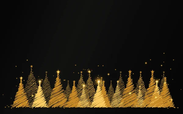 Joyeux Noël Bonne Année Arbre Noël Luxe Avec Étoiles Fond — Image vectorielle