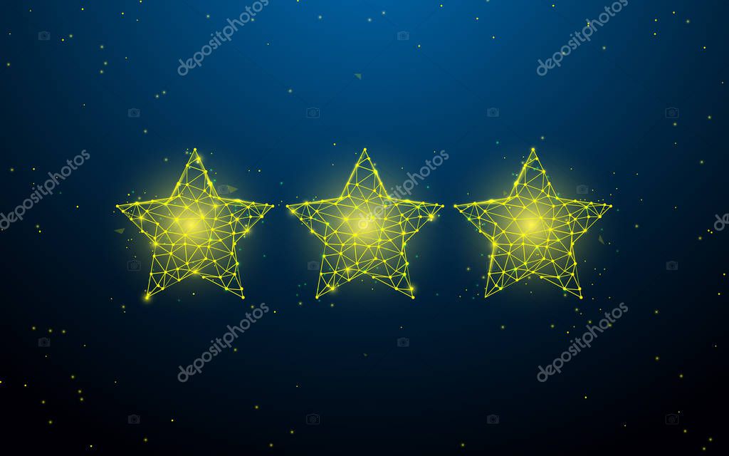 Stars form lines, triangles and particle style design. Illustration vector